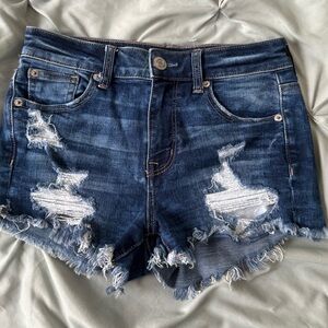 American Eagle Outfitters Distressed Blue Denim Shorts